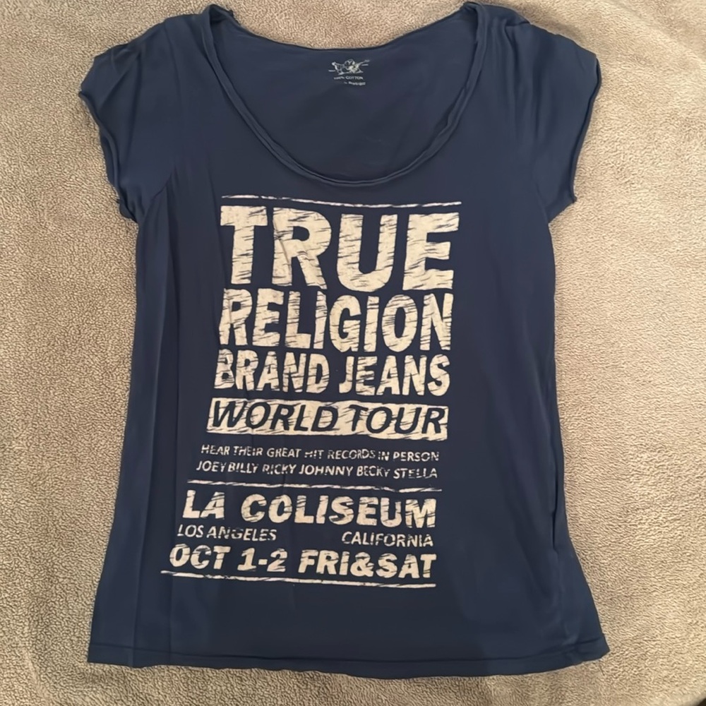 True religion navy Tshirt 100% cotton size small